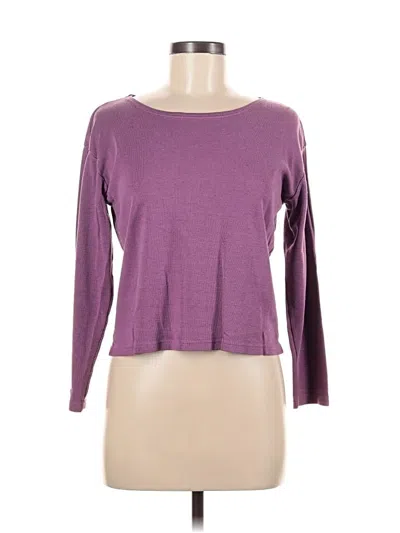 Pre-owned Liz Claiborne Collection 3/4 Sleeve T-shirt In Purple