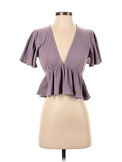 Pre-owned Urban Outfitters Short Sleeve Top Gray Plunge Neckline Tops