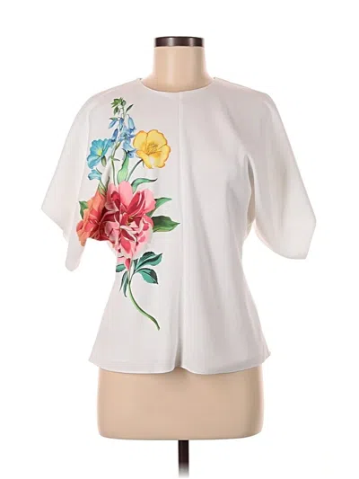 Pre-owned Ted Baker Short Sleeve Blouse In White