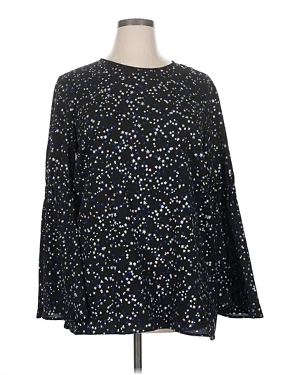 Pre-owned Michael Michael Kors Long Sleeve Top Black Crew Neck Tops