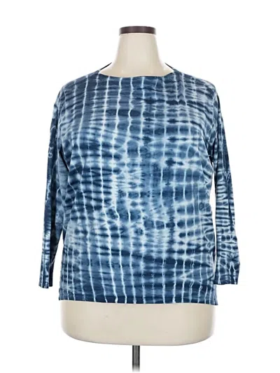 Pre-owned Lululemon Athletica 3/4 Sleeve T-shirt In Blue