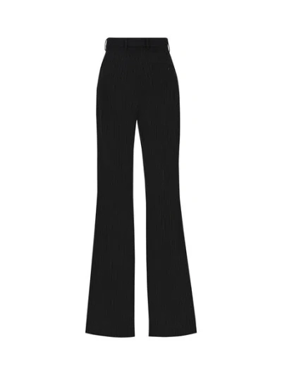 Balenciaga Embroidered Stretch Wool Pant In Black