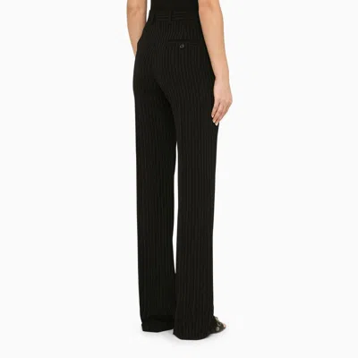 Balenciaga Embroidered Stretch Wool Pant In Black