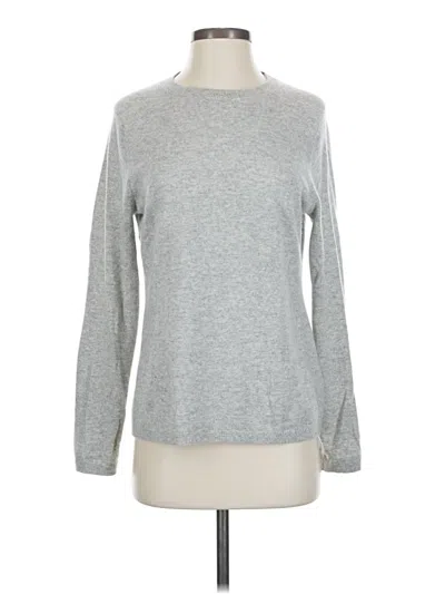 Pre-owned Lands' End Cashmere Pullover Sweater In Silver