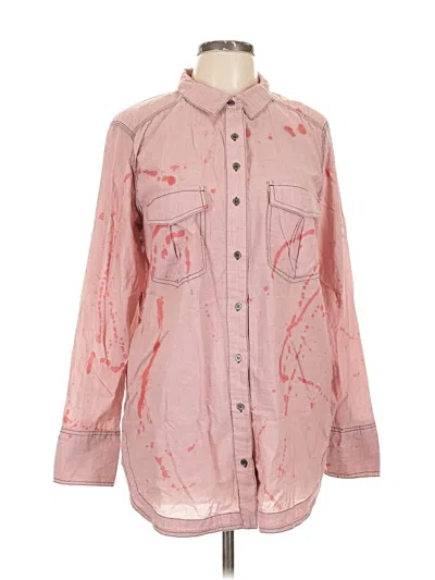 Pre-owned Free People Long Sleeve Button Down Shirt In Pink