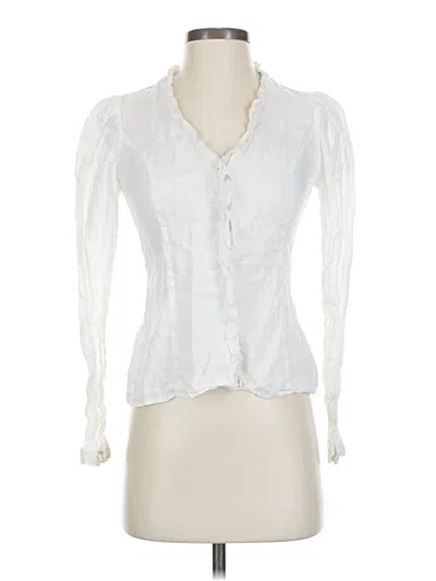 Pre-owned Abercrombie & Fitch Long Sleeve Blouse In White
