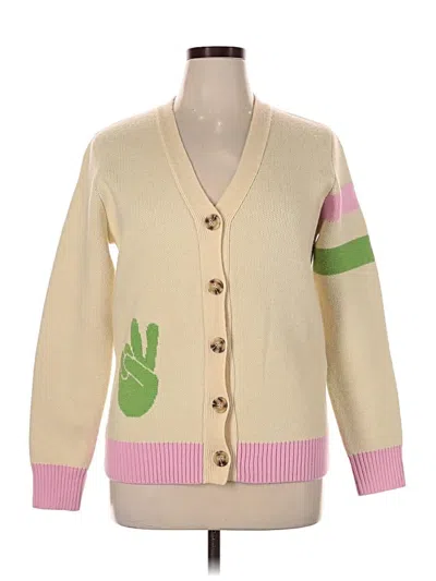 Pre-owned Two To Five Designs Cardigan Sweater In White