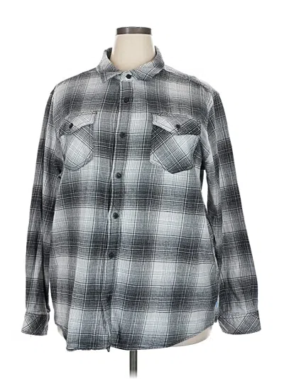 Pre-owned Hurley Long Sleeve Button Down Shirt In Gray