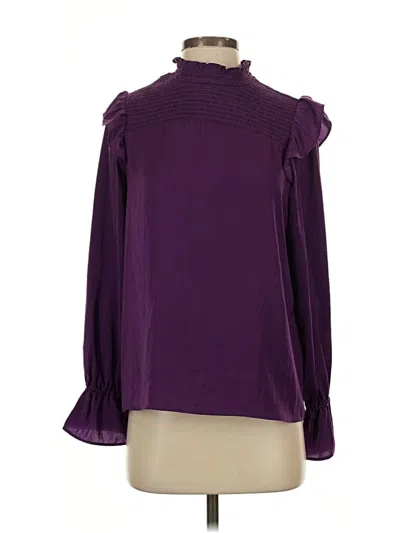 Pre-owned Banana Republic Factory Store Long Sleeve Blouse In Purple