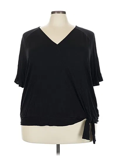 Pre-owned Liz Claiborne 3/4 Sleeve T-shirt In Black