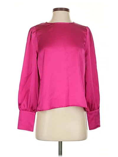 Pre-owned Nicole Miller Long Sleeve Blouse In Pink