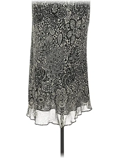 Pre-owned Ann Taylor Silk Skirt In Silver