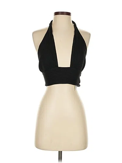 Pre-owned Callahan Halter Top Black Halter Neckline Tops