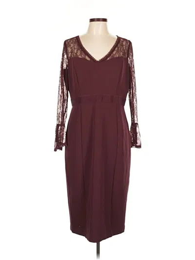 Pre-owned Eva Mendes By New York & Company Cocktail Dress In Burgundy