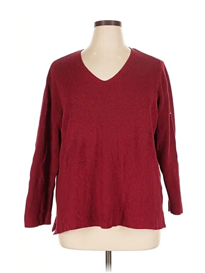Pre-owned Jjill Pullover Sweater In Burgundy