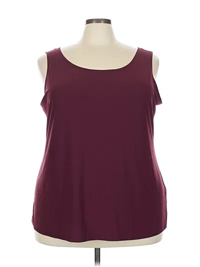 Pre-owned Attitudes By Renee Tank Top Burgundy Cold Shoulder Neckline Tops