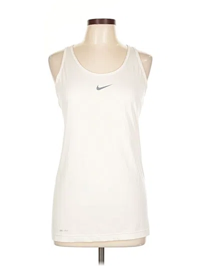 Pre-owned Nike Sleeveless Top Ivory Scoop Neck Tops In White