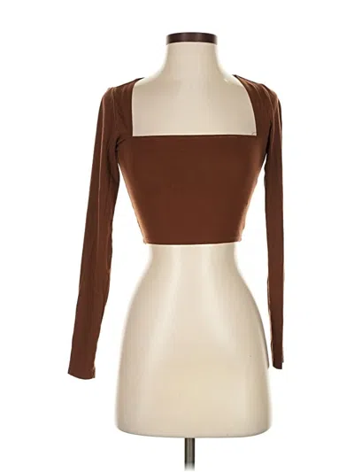 Pre-owned Reformation Long Sleeve Top Brown Square Neckline Tops