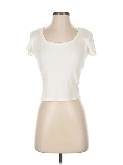 Pre-owned Gypsy & Jade Short Sleeve Top Ivory Sweetheart Neckline Tops In White