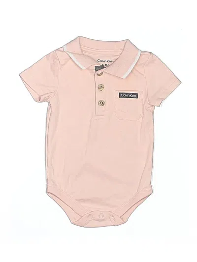 Pre-owned Calvin Klein Babies' Short Sleeve Onesie In Pink