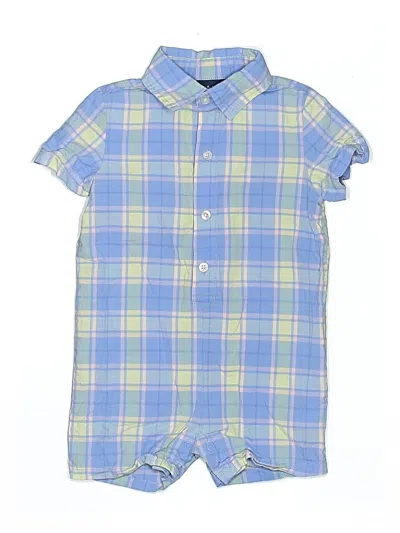 Pre-owned Andy & Evan Kids' Short Sleeve Onesie In Blue