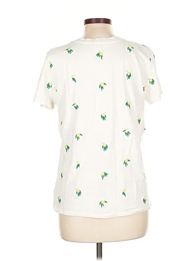 Pre-owned Lucky Brand Short Sleeve Blouse In White