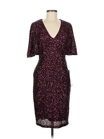 Pre-owned Taylor Cocktail Dress In Burgundy