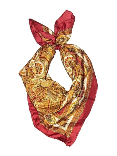 Pre-owned Unbranded Silk Scarf In Red