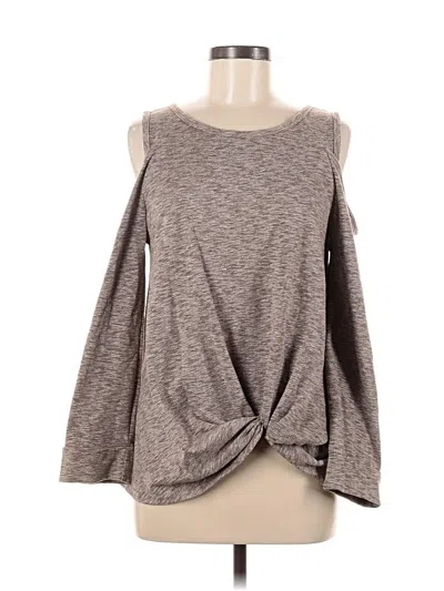 Pre-owned Umgee Long Sleeve Top Gray Cold Shoulder Neckline Tops