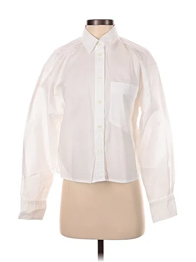 Pre-owned Banana Republic Factory Store Long Sleeve Blouse In White