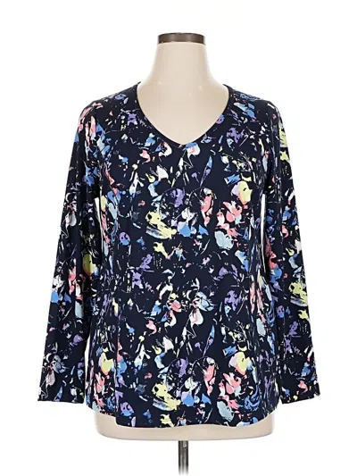 Pre-owned Livi Long Sleeve Henley Shirt In Blue