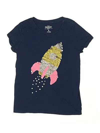 Pre-owned Oshkosh B'gosh Kids' Short Sleeve Top Blue Keyhole Neckline Tops