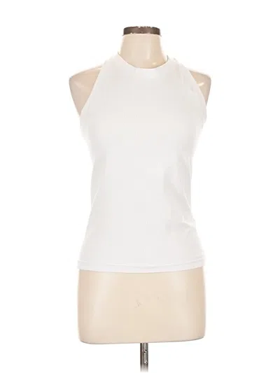 Pre-owned Athleta Sleeveless T-shirt In White