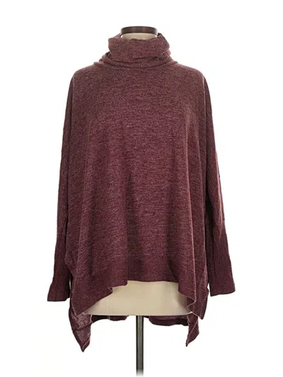 Pre-owned Zenana Turtleneck Sweater In Burgundy