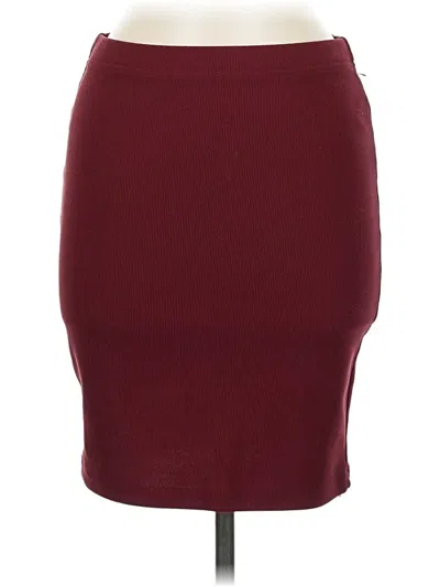 Pre-owned Forever 21 Casual Skirt In Burgundy