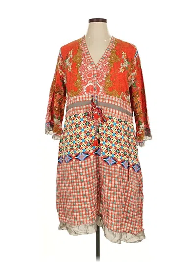 Pre-owned Johnny Was Casual Dress In Red