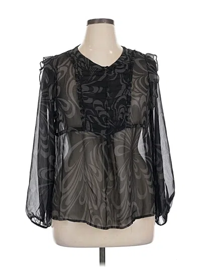 Pre-owned Elle Long Sleeve Blouse In Black