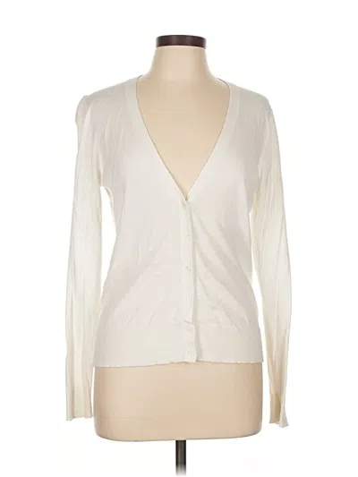 Pre-owned Banana Republic Factory Store Cardigan Sweater In White