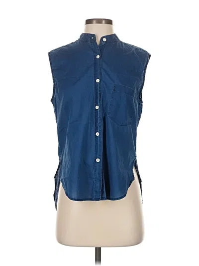 Pre-owned Steven Alan Sleeveless Button Down Shirt In Blue