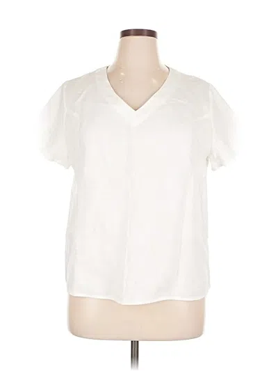 Pre-owned Lintico Short Sleeve Blouse In White