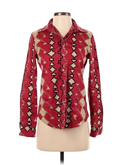 Pre-owned Polo Ralph Lauren Long Sleeve Blouse In Red