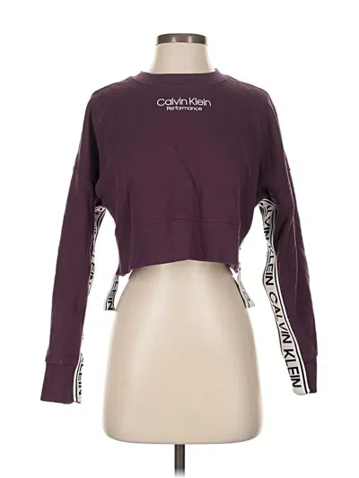 Pre-owned Calvin Klein Performance Sweatshirt In Burgundy