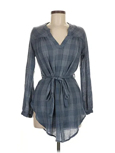 Pre-owned Blu Pepper Long Sleeve Blouse In Gray