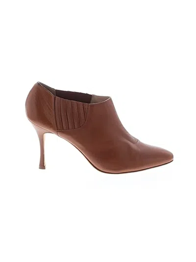 Pre-owned Manolo Blahnik Ankle Boots In Brown
