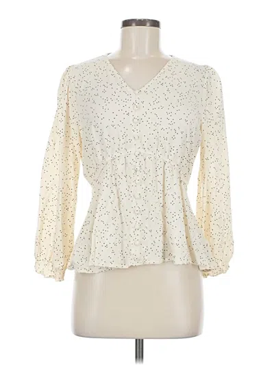 Pre-owned Fun2fun 3/4 Sleeve Blouse In White