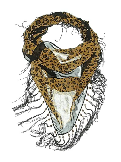 Pre-owned Unbranded Scarf In Brown