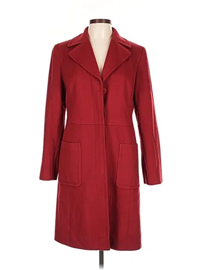 Pre-owned Ann Taylor Loft Wool Coat In Red