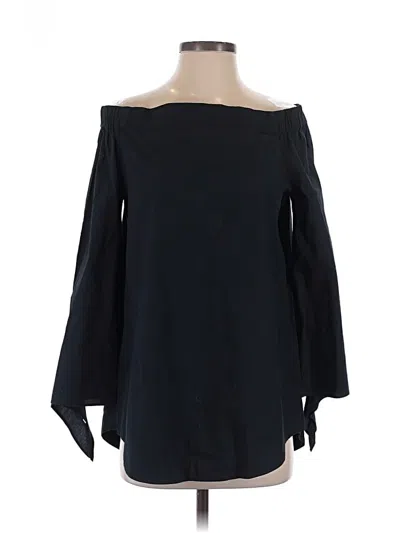 Pre-owned Free People 3/4 Sleeve Blouse In Black
