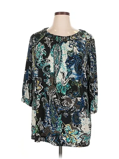 Pre-owned Style & Co 3/4 Sleeve Blouse In Blue