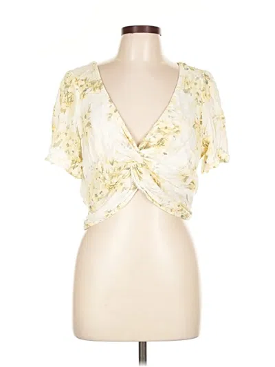 Pre-owned Abercrombie & Fitch Short Sleeve Blouse In White